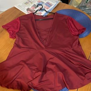 Burgundy top